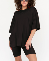 Damen Sommer Oversized Biker-Set mit Rundhalsausschnitt (2 kaufen, kostenloser Versand)