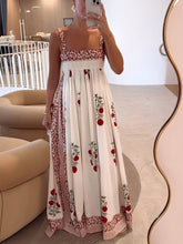 Maxikleid mit eckigem Ausschnitt und Blumenmuster