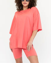 Damen Sommer Oversized Biker-Set mit Rundhalsausschnitt (2 kaufen, kostenloser Versand)