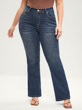 Bootcut sehr dehnbar mittelhoch geschnitten mittlere Waschung formt die Taille Jeans