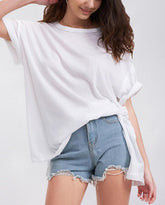 Damen Oversize T-Shirts mit seitlichem Schlitz für den Sommer
