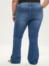 Bootcut sehr dehnbar mittelhoch geschnitten mittlere Waschung formt die Taille Jeans