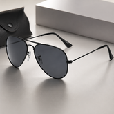 Classic Aviator Sunglasses with Glass Lenses