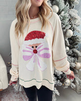 Weihnachtspullover mit Pailletten und Schleife für Damen (2 kaufen, kostenloser Versand)