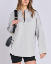 Damen Oversized Tunic Hoodie mit kurzem Reißverschluss (2 kaufen, kostenloser Versand)