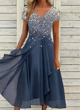 Elegantes Glitzer-Sternenkleid Partykleid