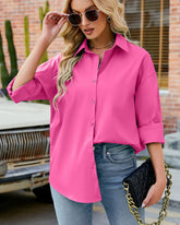 Damen lockerer, lässiger Langarm-Shirt-Cardigan