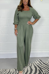 Damen-Overall mit eckigem Ausschnitt und hoher Taille (2 kaufen, kostenloser Versand)