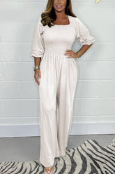 Damen-Overall mit eckigem Ausschnitt und hoher Taille (2 kaufen, kostenloser Versand)