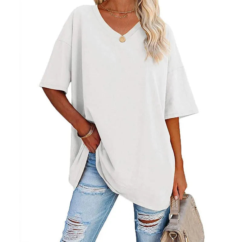 Sommerliches neues Damen-T-Shirt in lockerer Passform (3 kaufen, gratis Versand)