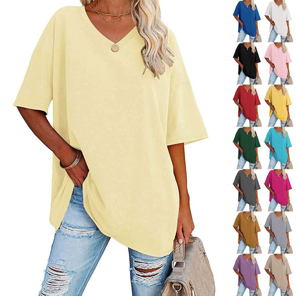 Sommerliches neues Damen-T-Shirt in lockerer Passform (3 kaufen, gratis Versand)
