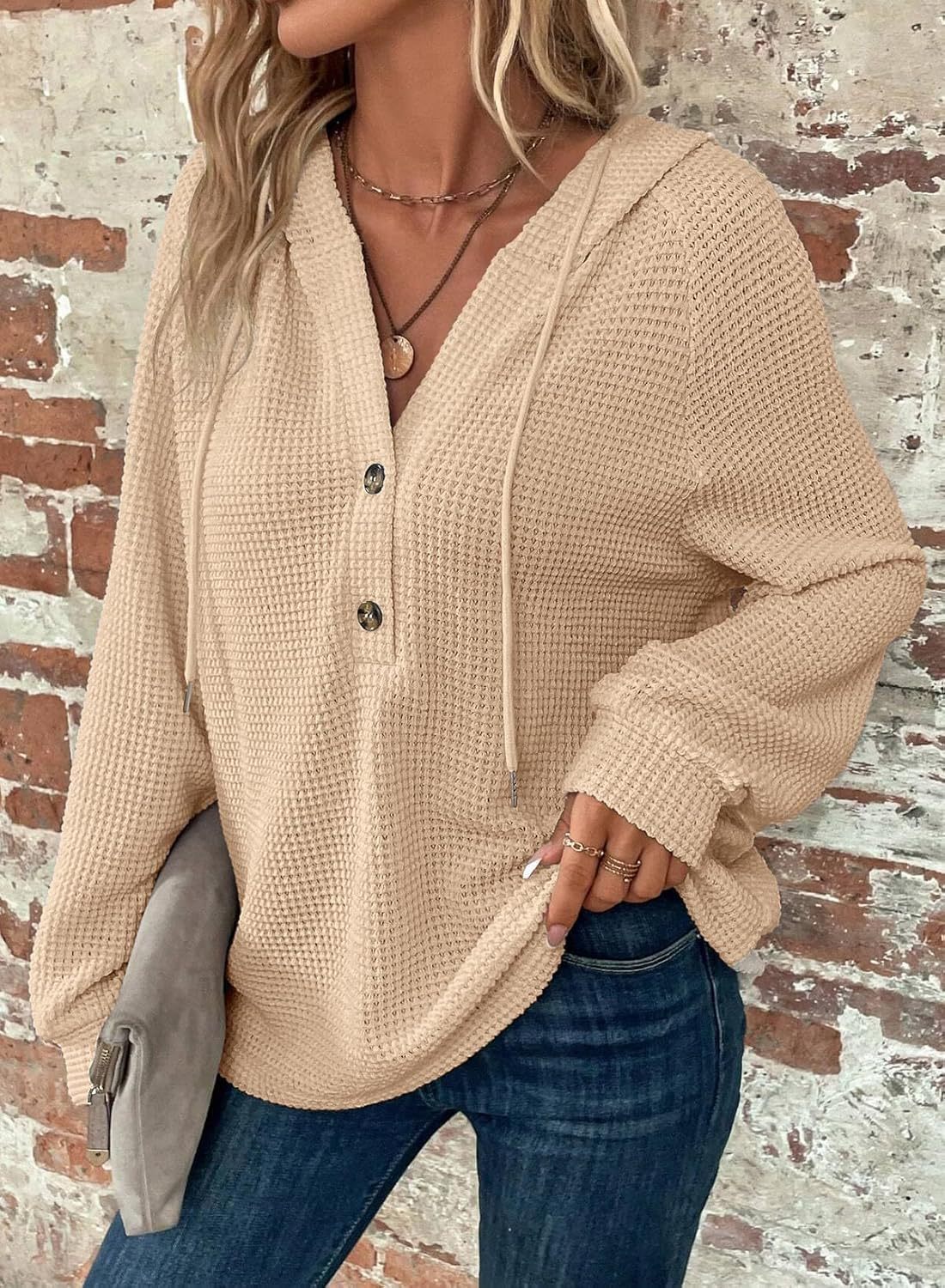 V-Ausschnitt Langarm Pullover Freizeit Sport Pullover