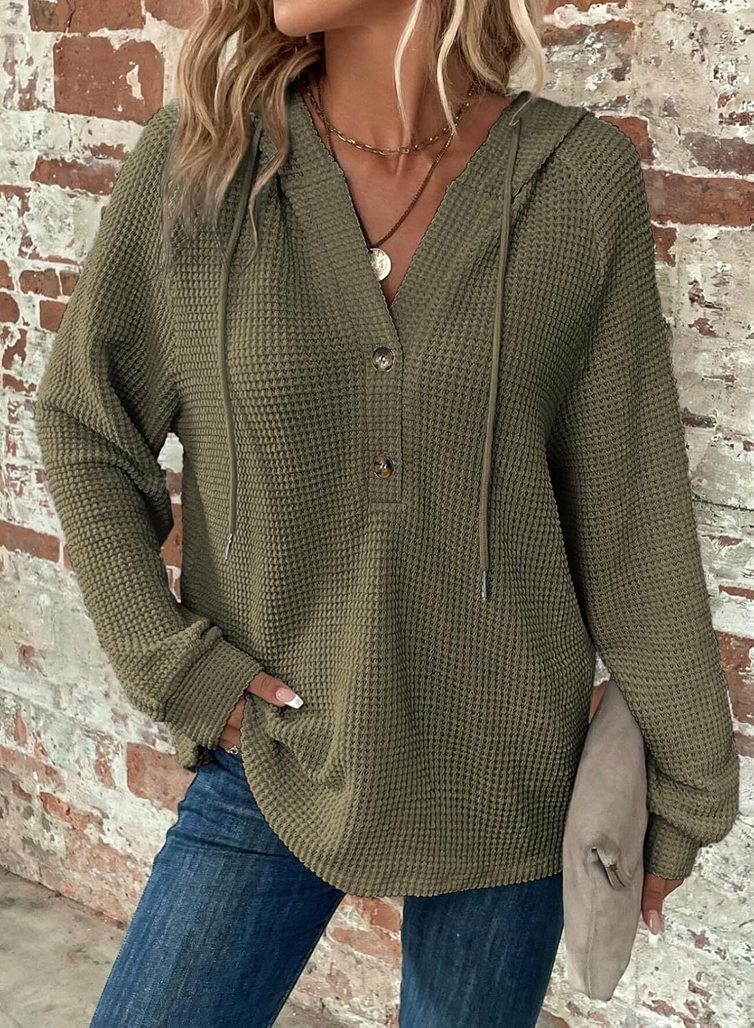 V-Ausschnitt Langarm Pullover Freizeit Sport Pullover