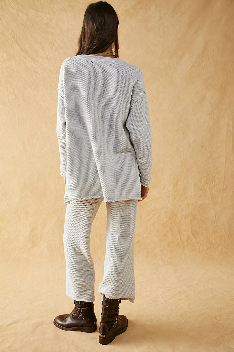 Loungewear-Set aus 2 Teilen mit Knopfstrickpullover (Kaufe 2 versandkostenfrei)