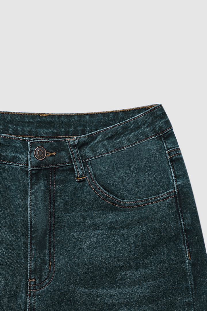 Jeans mit geradem Bein, mittlerer Bundhöhe und offenem Saum in Used-Optik (2 zum Preis von 1, kostenloser Versand)