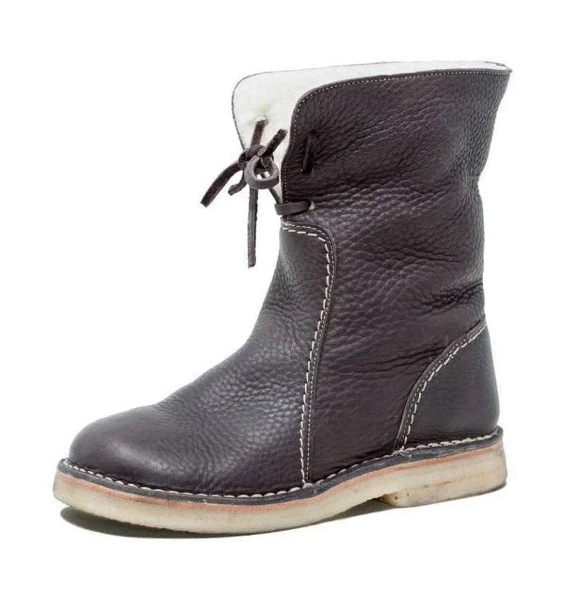 Wasserdichte, wollgefütterte orthopädische Leder-Schneestiefel