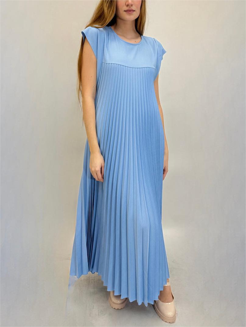 Damen Maxikleid mit Kappärmeln, plissiert, fließend (2 kaufen, kostenloser Versand)