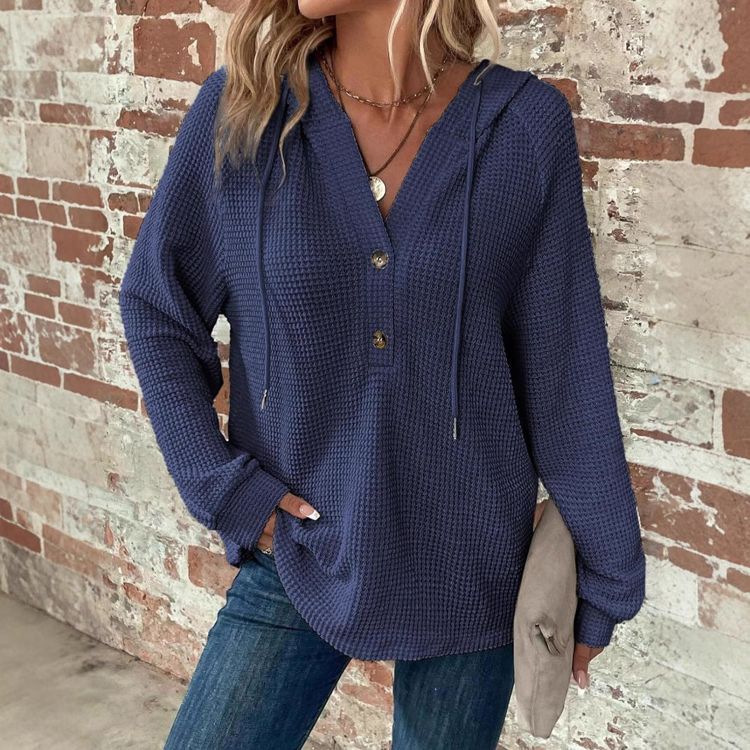 V-Ausschnitt Langarm Pullover Freizeit Sport Pullover