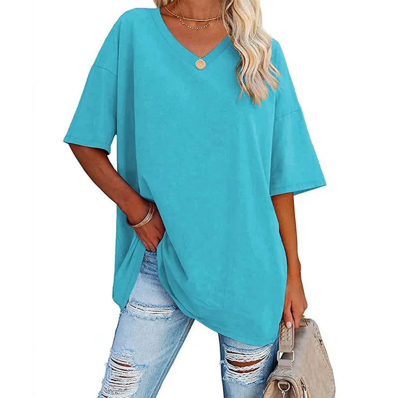 Sommerliches neues Damen-T-Shirt in lockerer Passform (3 kaufen, gratis Versand)