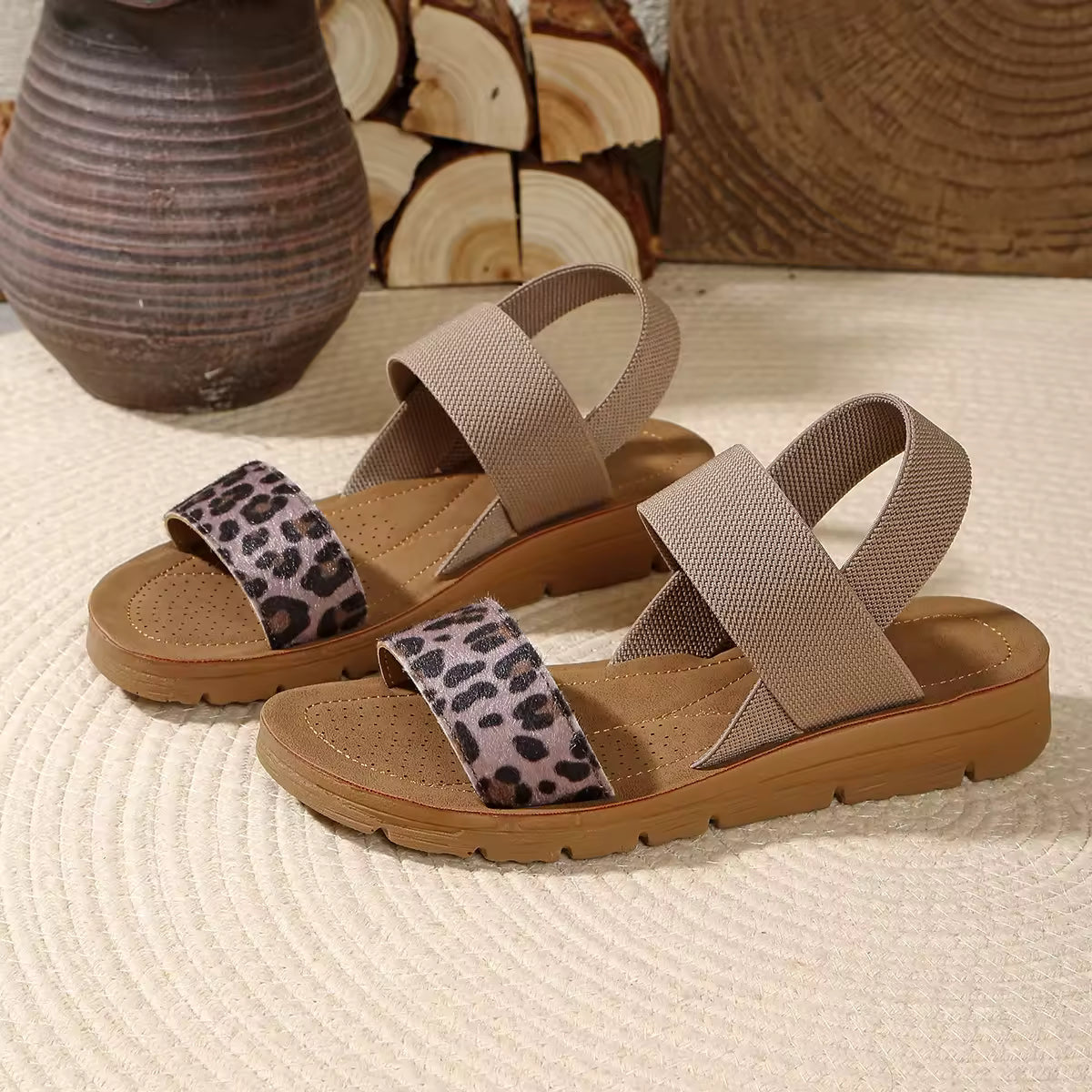 Women’s Elastic Wedge Sandals – Comfortable Summer Walking Shoes