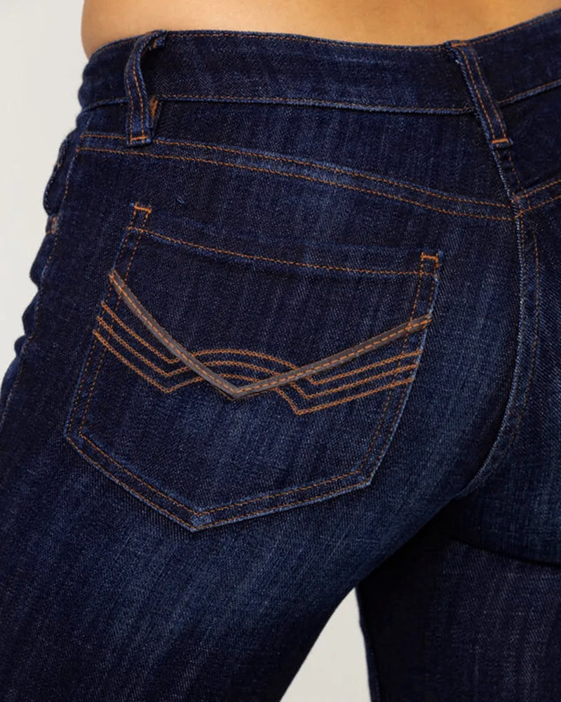 Damen Retro Bootcut Hose mit mittlerer Bundhöhe (2 kaufen, kostenloser Versand)