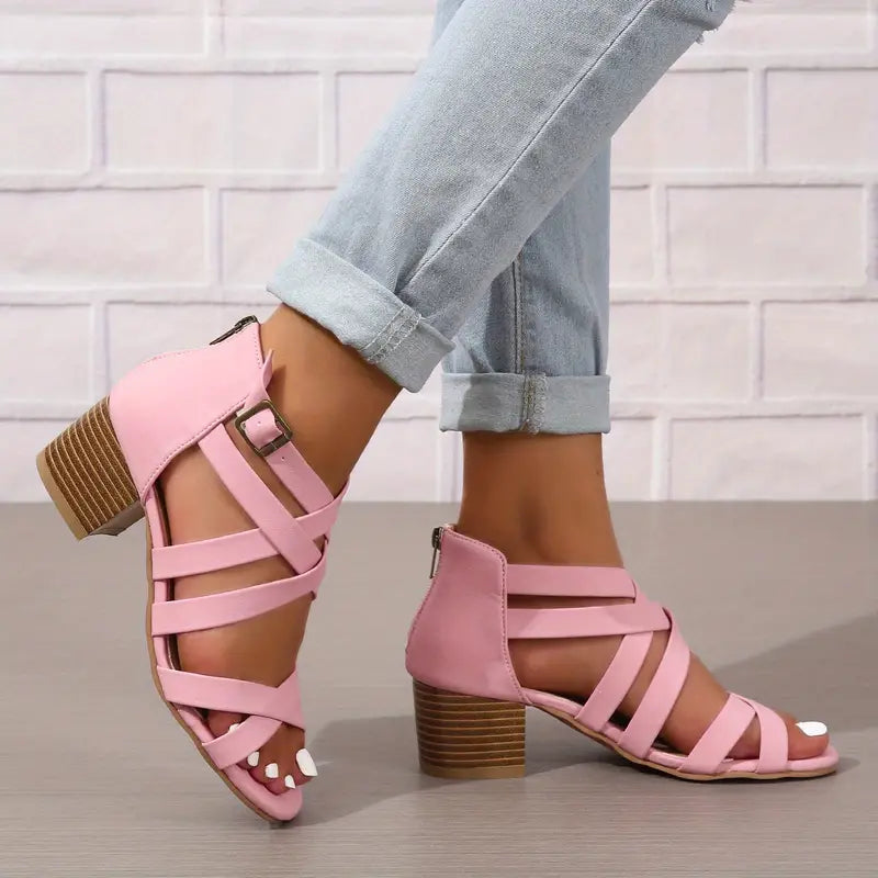 Women's Retro Stacked Heeled Orthopedic Sandals