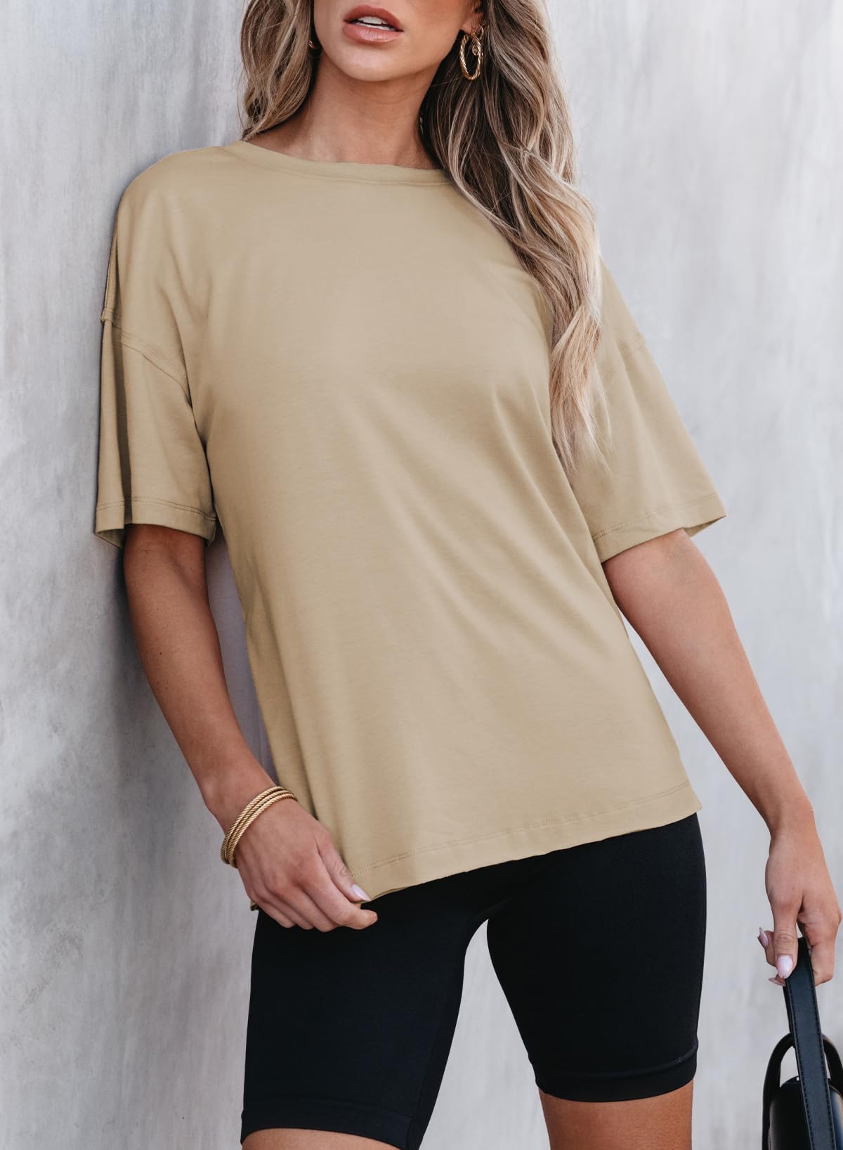 Women¡¯s Solid Color Round Neck Short Sleeve T-shirt (Buy 2 Free Shipping)