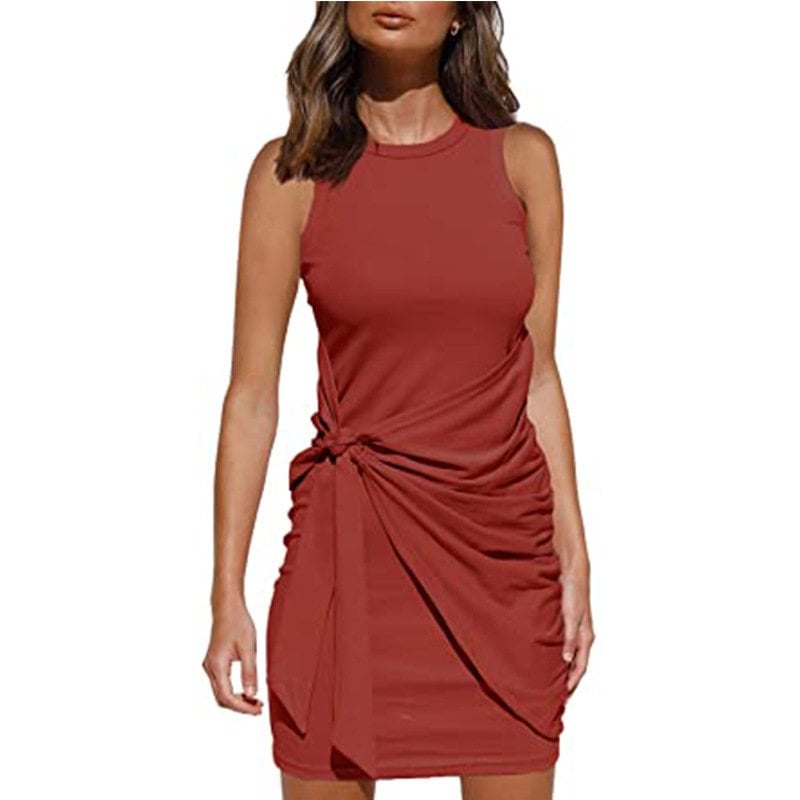 (Mehrfarbig) - Casula Wickelrock Strickkleid