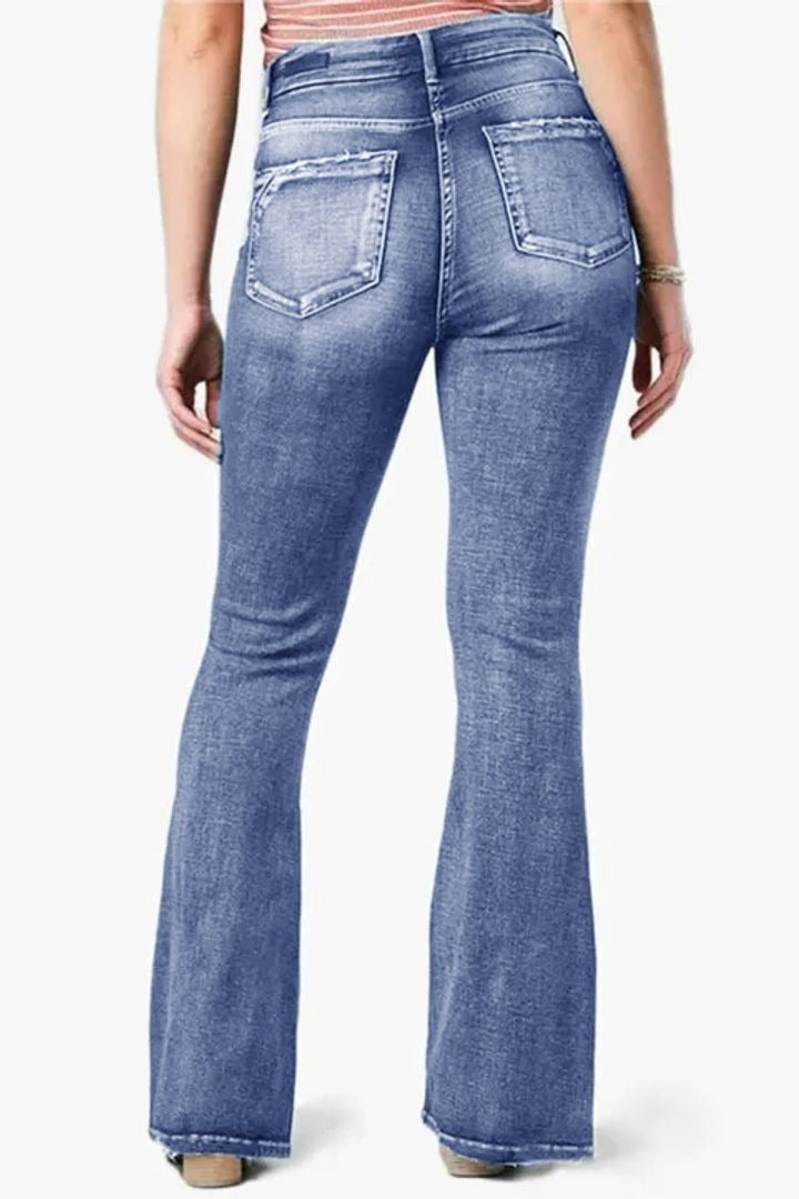 Vintage Knopf Mid Rise Schlagjeans