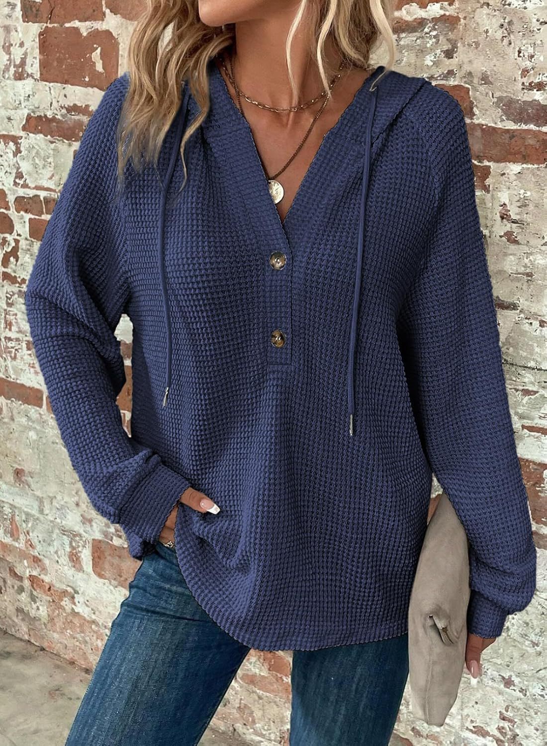 V-Ausschnitt Langarm Pullover Freizeit Sport Pullover