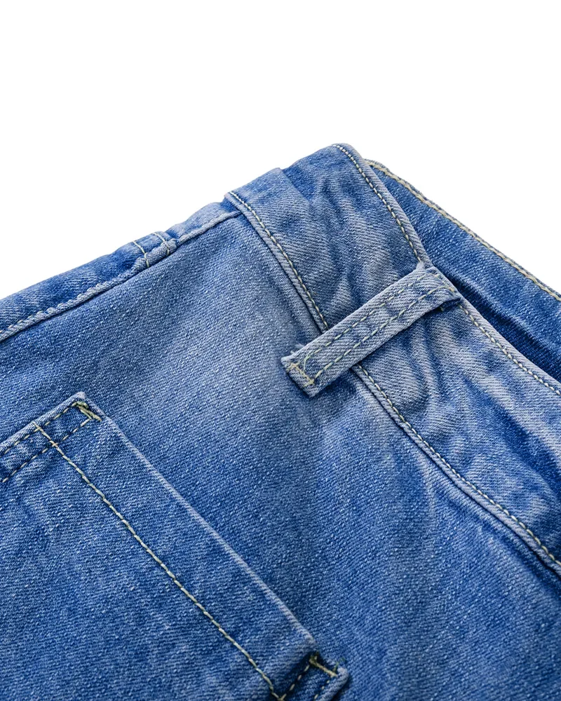 🔥🔥High Waist Schlagjeans mit Knopfleiste und Po-Push-up-Effekt