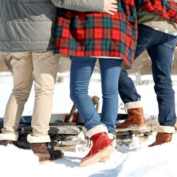 Wasserdichte, wollgefütterte orthopädische Leder-Schneestiefel