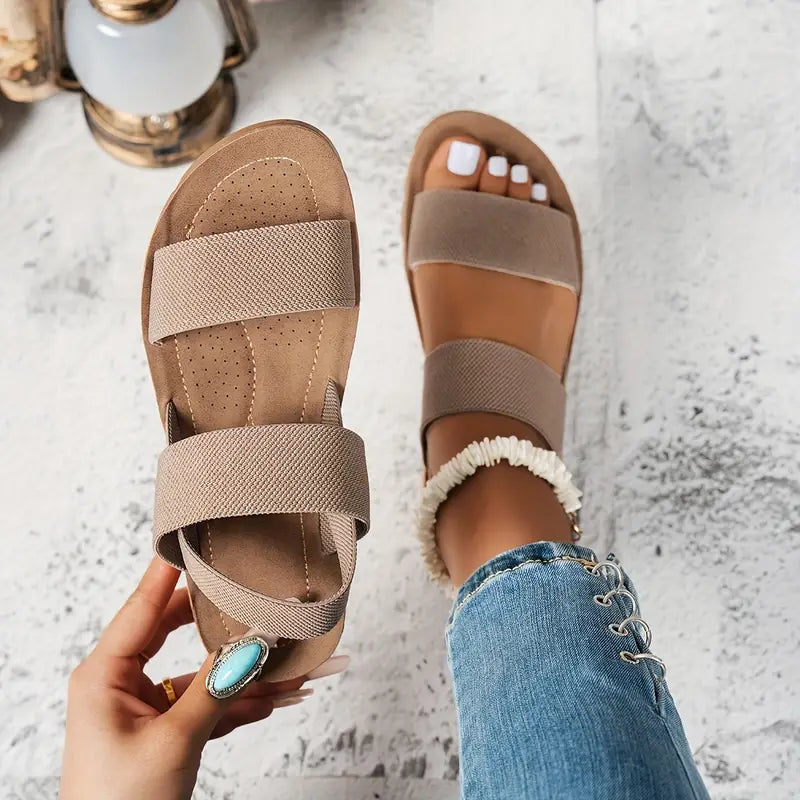 Women’s Elastic Wedge Sandals – Comfortable Summer Walking Shoes