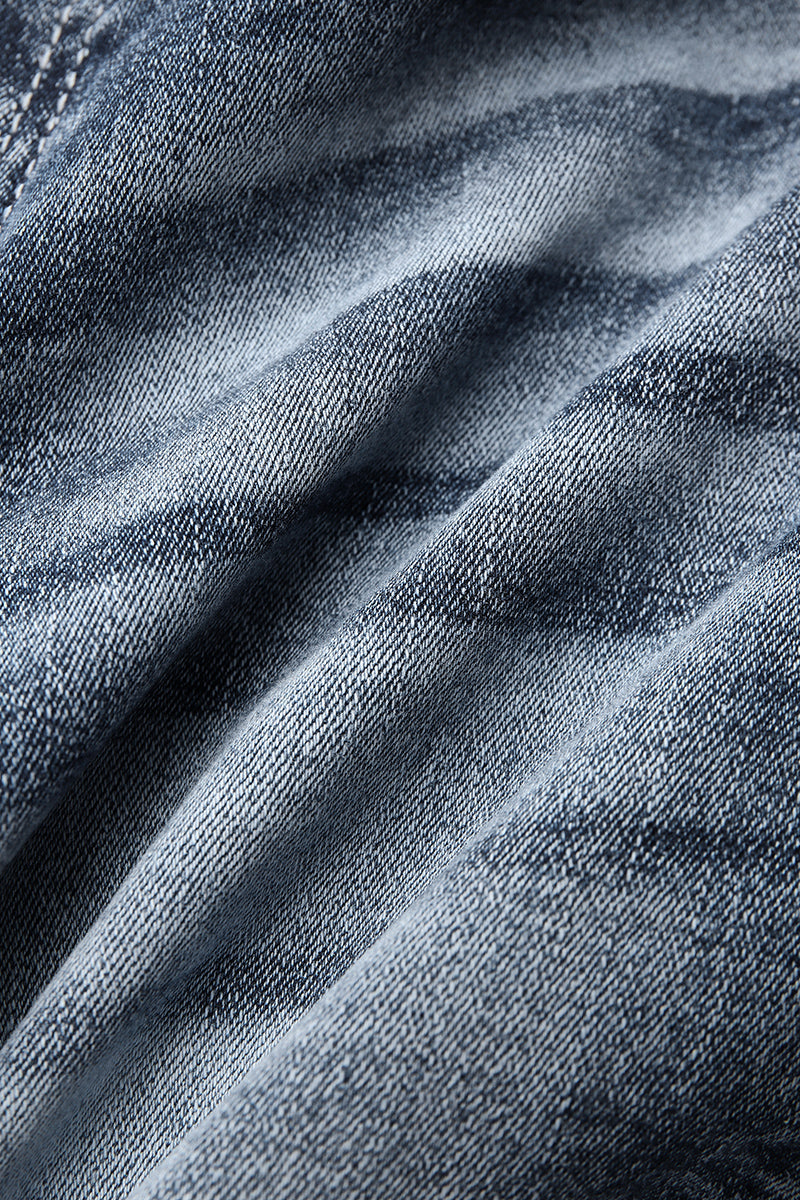 90er Vintage Jeans mit Stickerei und tiefem Bund