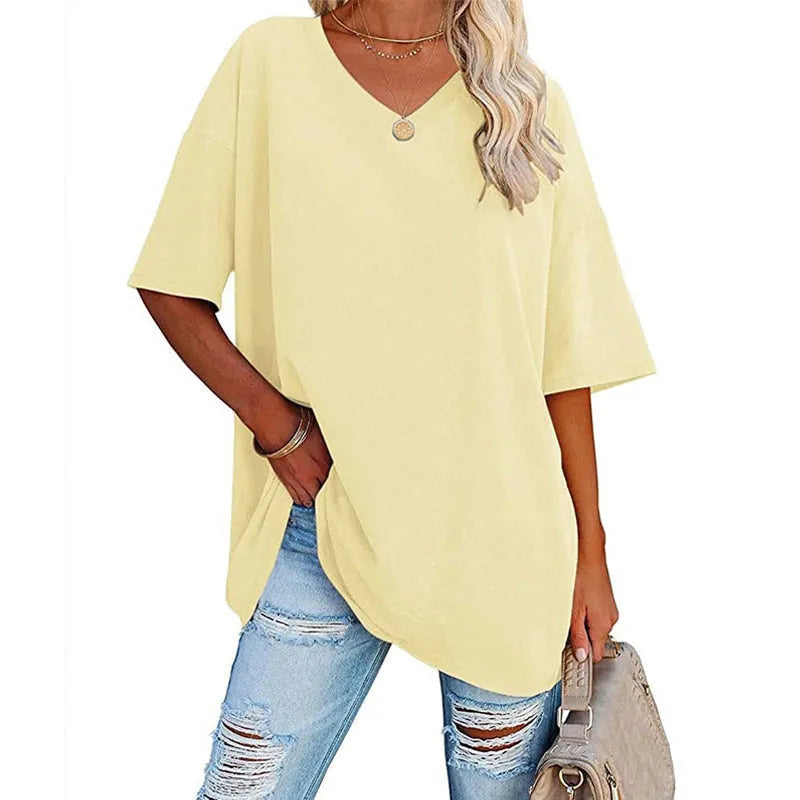 Sommerliches neues Damen-T-Shirt in lockerer Passform (3 kaufen, gratis Versand)