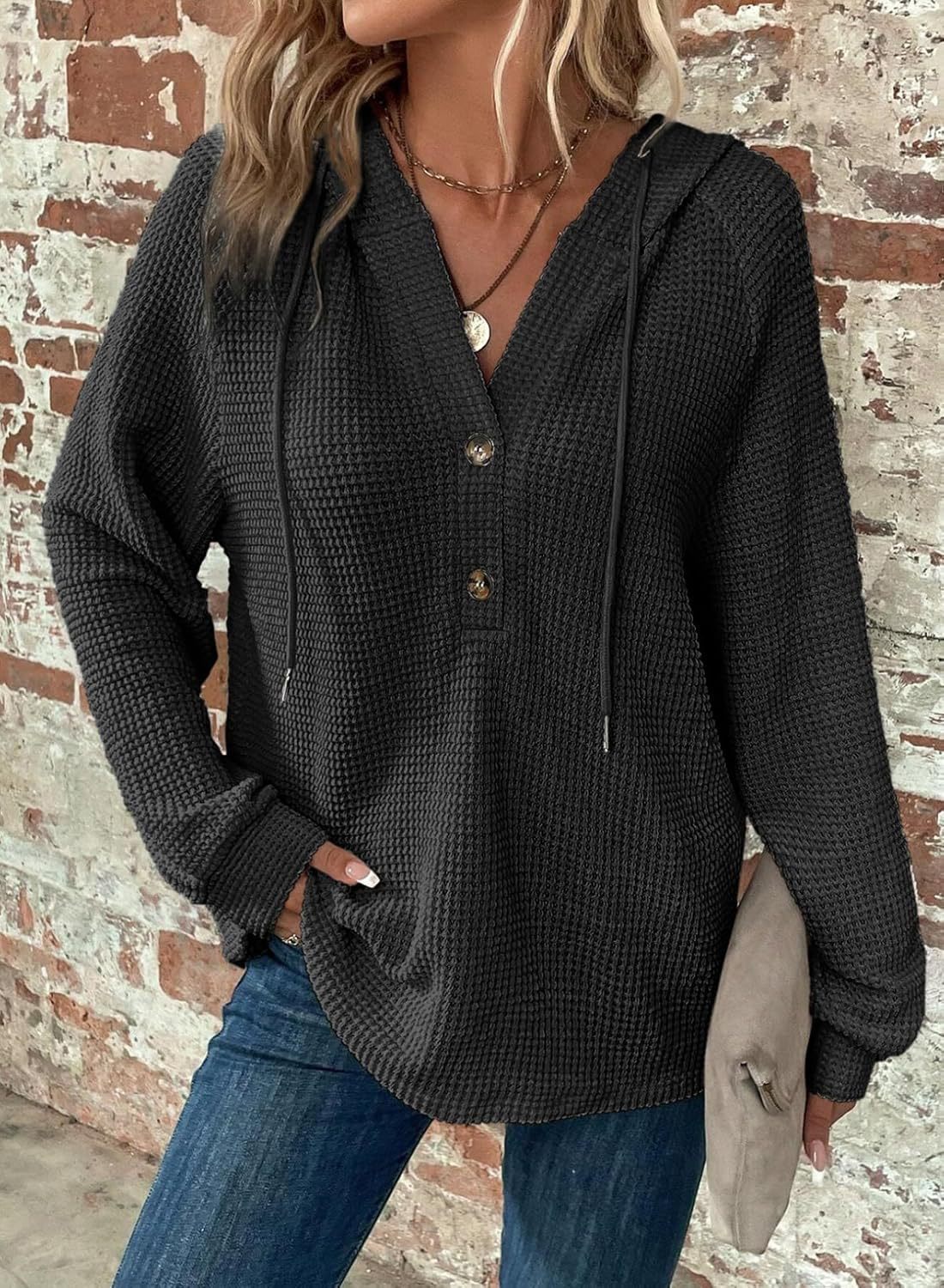 V-Ausschnitt Langarm Pullover Freizeit Sport Pullover