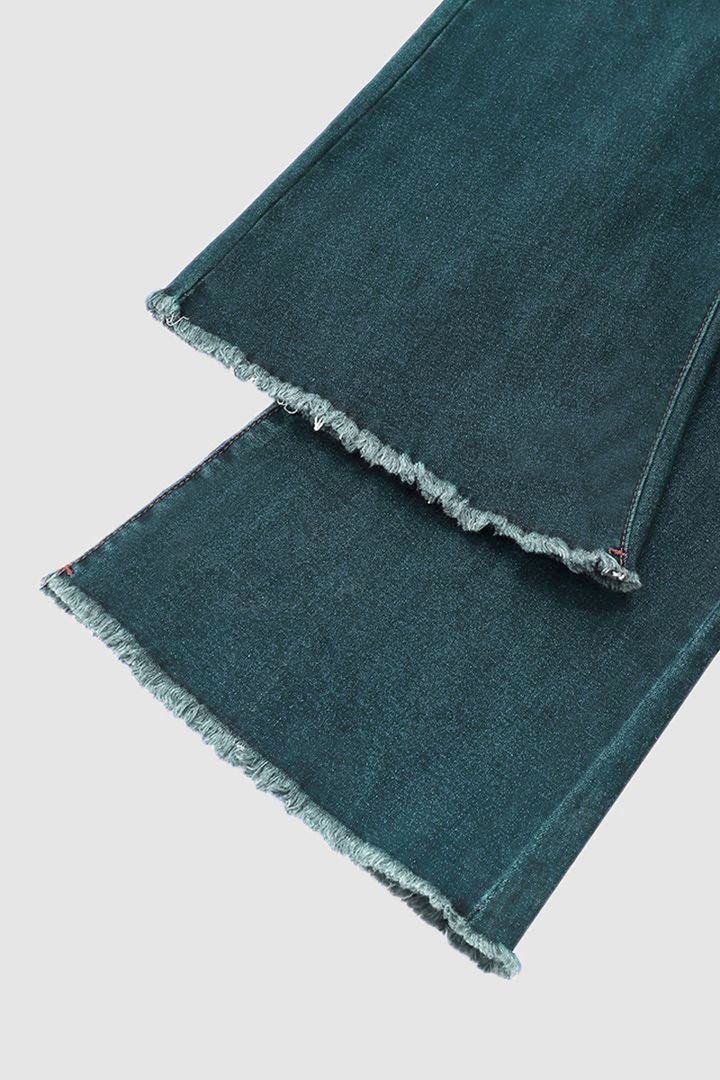 Jeans mit geradem Bein, mittlerer Bundhöhe und offenem Saum in Used-Optik (2 zum Preis von 1, kostenloser Versand)