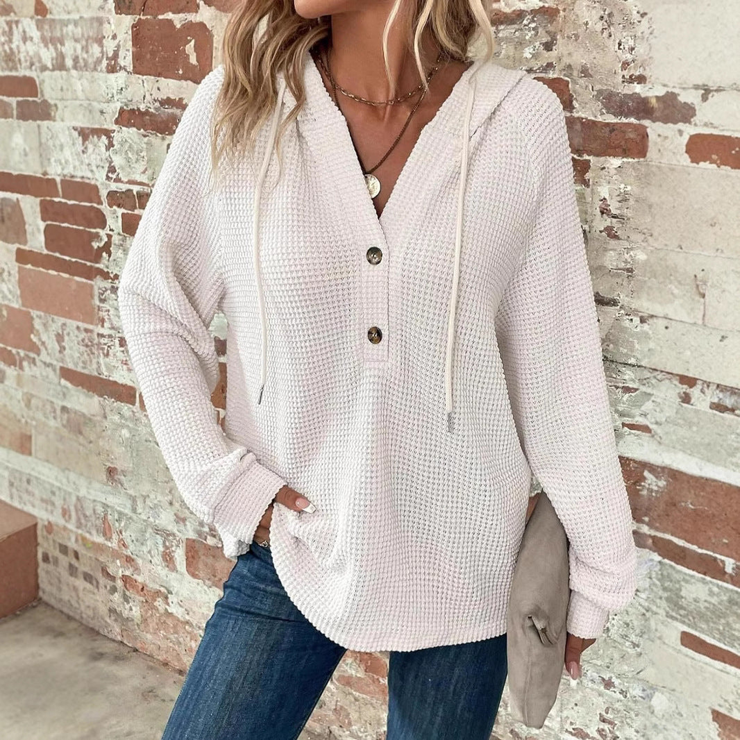 V-Ausschnitt Langarm Pullover Freizeit Sport Pullover