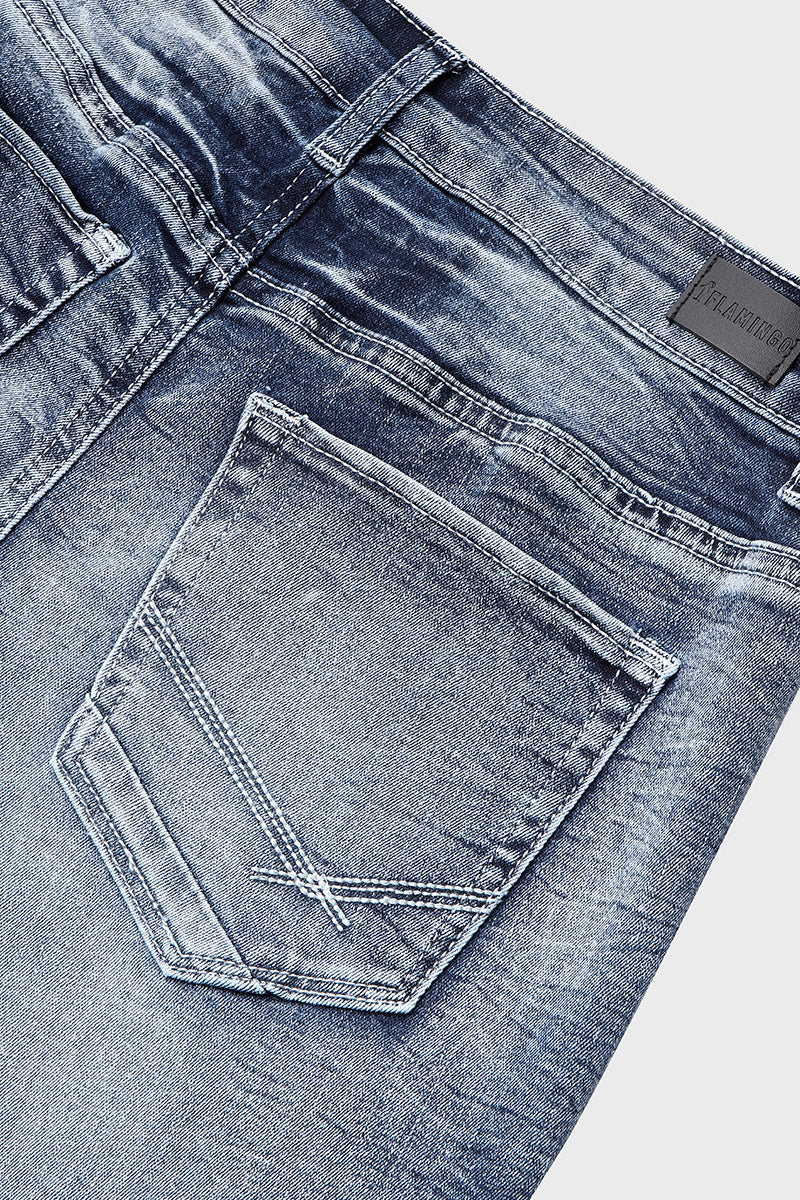 90er Vintage Jeans mit Stickerei und tiefem Bund