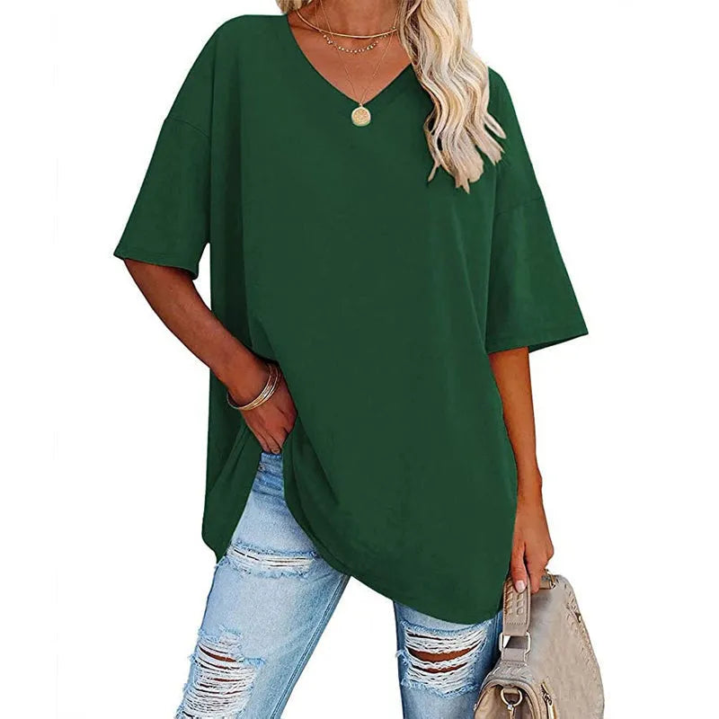 Sommerliches neues Damen-T-Shirt in lockerer Passform (3 kaufen, gratis Versand)