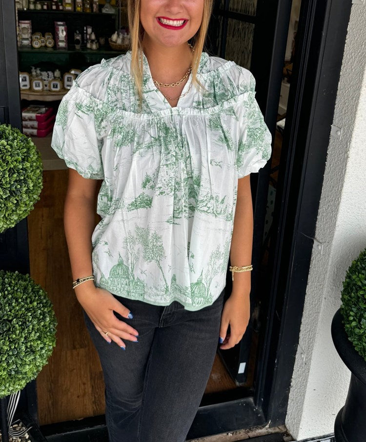 Damen Tops mit klassischem Charm und Toile-Muster (2 kaufen, kostenloser Versand)