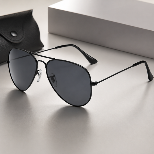 Classic Aviator Sunglasses with Glass Lenses
