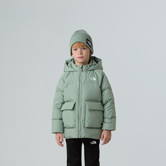 Kinder-Daunenparka mit Fleecefutter