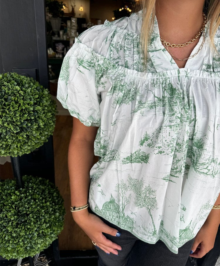 Damen Tops mit klassischem Charm und Toile-Muster (2 kaufen, kostenloser Versand)