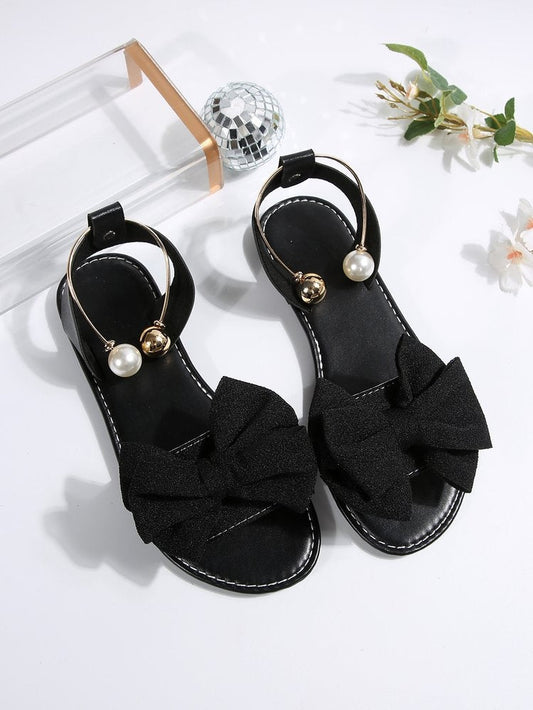Women’s Bow Flat Sandals – Comfortable Casual Summer Shoes