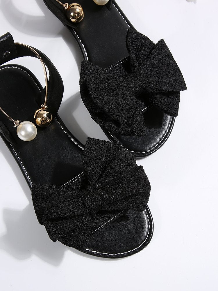 Women’s Bow Flat Sandals – Comfortable Casual Summer Shoes