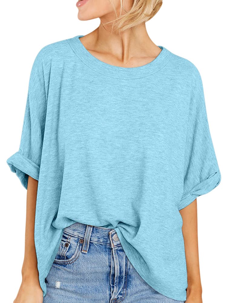 Damen Sommer Oversized Freizeit T-Shirt (3 kaufen, kostenloser Versand)