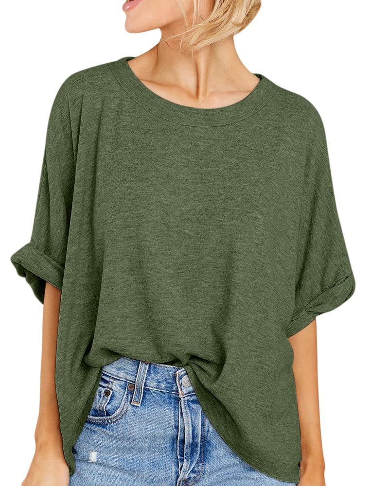 Damen Sommer Oversized Freizeit T-Shirt (3 kaufen, kostenloser Versand)
