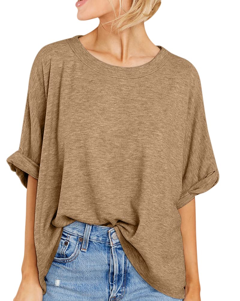 Damen Sommer Oversized Freizeit T-Shirt (3 kaufen, kostenloser Versand)