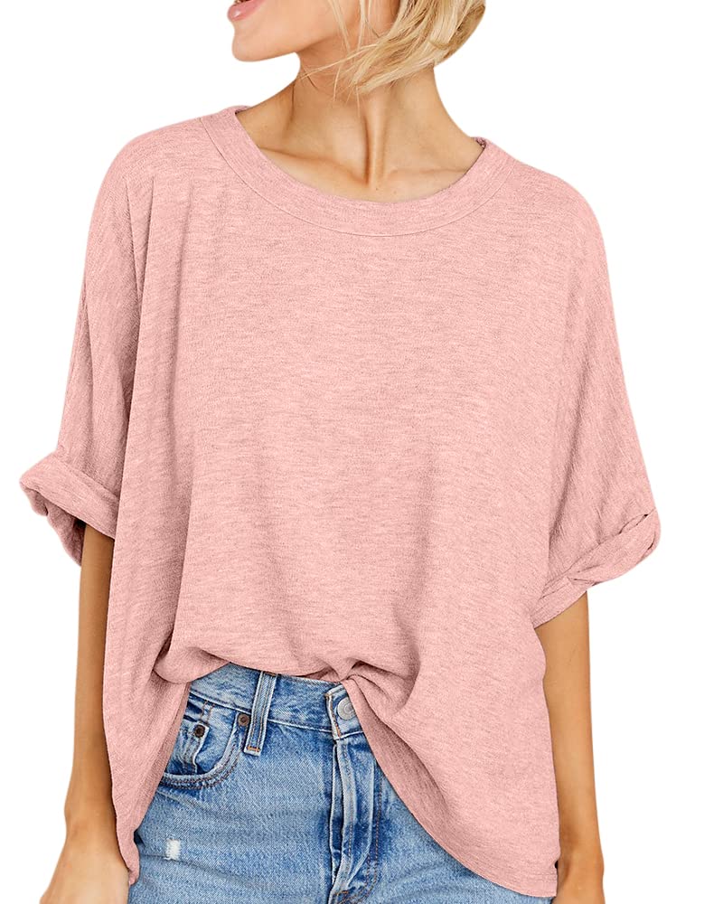 Damen Sommer Oversized Freizeit T-Shirt (3 kaufen, kostenloser Versand)